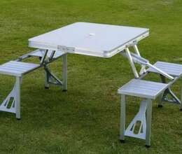 4 nəfərlik çemodan kimi açılıb yığılan Stol