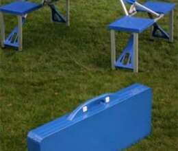 4 nəfərlik çamadan formasında açılıb yığılan Stol