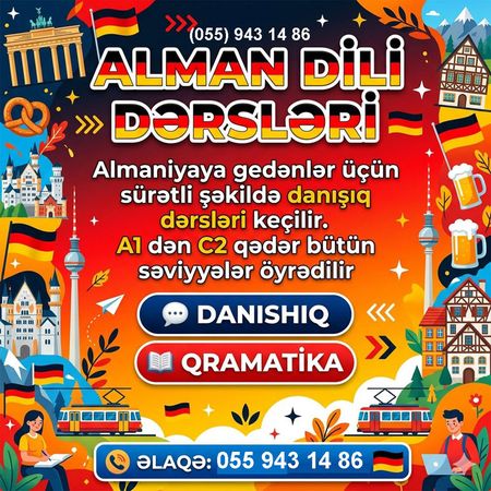 Almaniyaya Gedənlər Üçün Sürətli Almanca Danışıq Dərsləri – Bakı – ucuztap.az