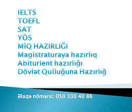 IELTS TÖFL SAT YÖS MİQ MAGİSTR Abiturient hazırlığı