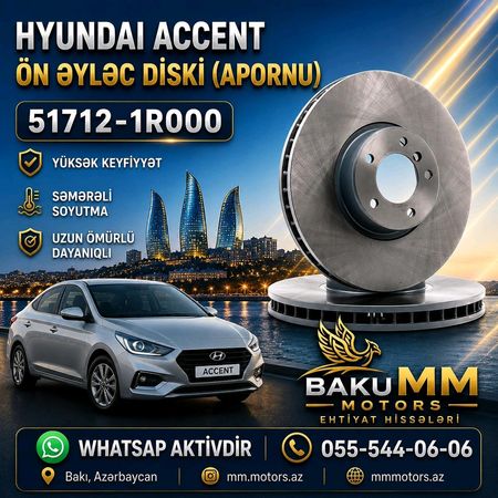 Hyundai Accent Ön Əyləc Diski (Apornu) - Yeni Və Keyfiyyətli – Bakı – ucuztap.az