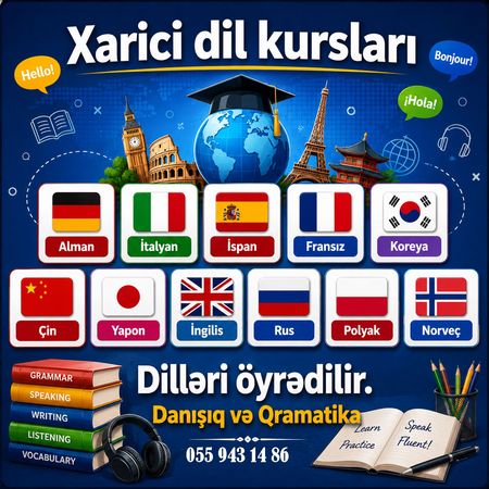 Alman Italyan Ispan Fransiz Koreya Çin Yapon Ingilis Rus Dilləri – Bakı – ucuztap.az