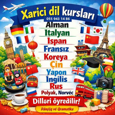 Alman Italyan Ispan Fransiz Koreya Çin Yapon Ingilis Rus Dilləri – Hazırlıq kursları – ucuztap.az