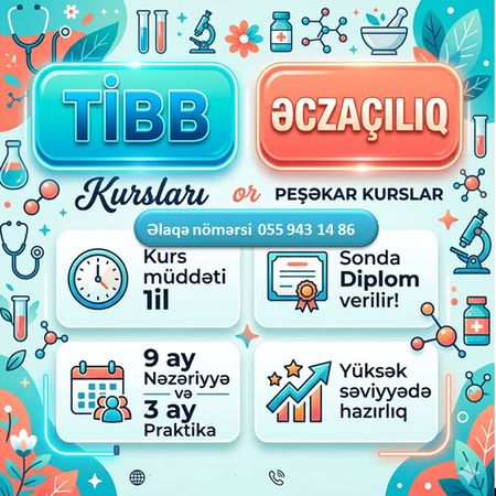 Tibb Və Əczaçılıq Kursları 1ilik Kurs Diplom Verilir – Hazırlıq kursları – ucuztap.az