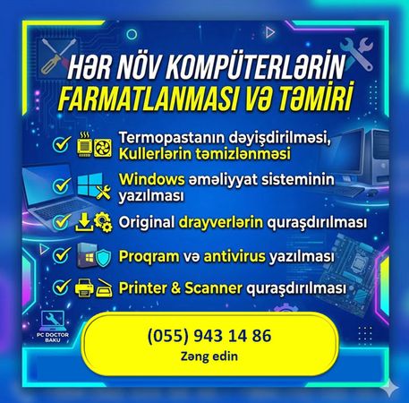 Kompüterlərin Təmiri Formatlanması Proqramların Yazılması – Bakı – ucuztap.az