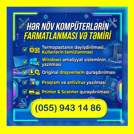 Noutbukdan Printerə Təmir Xidməti Noutbuk Kompüter Printer Temiri – IT, internet, telekom – ucuztap.az