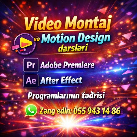 Adobe Premiere After Effect Video Montaj Motion Design Dərsləri – Hazırlıq kursları – ucuztap.az