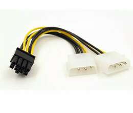 Dual Molex LP4 4 Pin to 8 Pin Power Cable