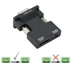 HDMI-compatible Female to VGA Male Converter with Audio Adapter – Kabellər və adapterlar – ucuztap.az