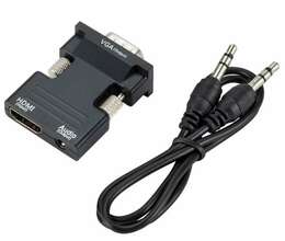 HDMI-compatible Female to VGA Male Converter with Audio Adapter