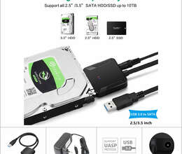 USB 3.0 to SATA 2,5/3,5 inch HDD SSD Cable with 12V/2A Adapter