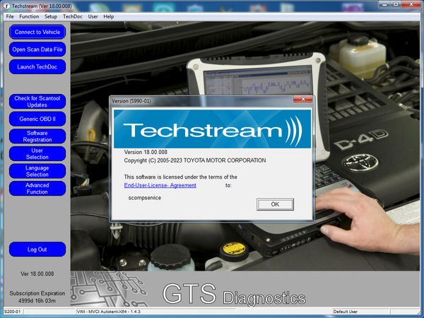 "Toyota Teçstream" Avtomobil Diaqnostika Proqramı