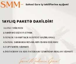 SMM -Sosial Media Meneceri – Reklam və dizayn – ucuztap.az