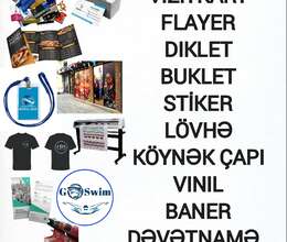 Vizitka, Flayer, Diklet, Buklet, Vinil, Baner, Stiker Köynək çapı, PROMO , LOGO – Reklam və dizayn – ucuztap.az