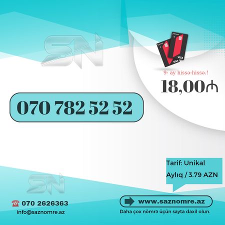 Nar Nömrə - (070) 782-52-52 – Xırdalan – ucuztap.az