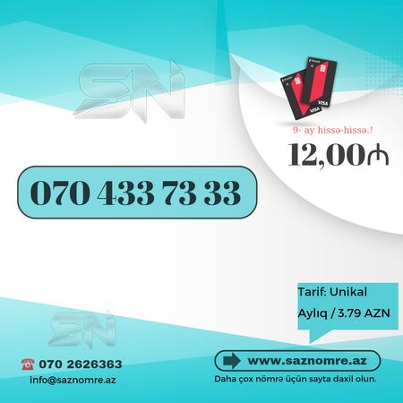 Nar Nömrə - (070) 433-73-33 – Xırdalan – ucuztap.az