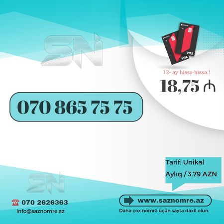 Nar Nömrə - 070 865 7575 – Xırdalan – ucuztap.az