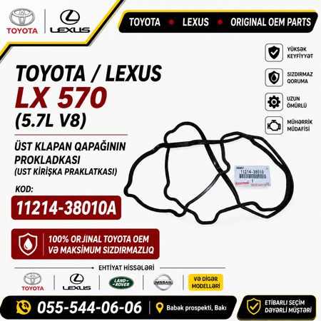 Orijinal Toyota / Lexus LX 570 Üst Kirişka Praklatkası (11214-38010) - Hyundai, Kia Və Digər Modellə – Bakı – ucuztap.az
