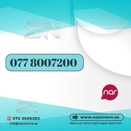 Nar Nömrə - 077 800 7200 – Xırdalan – ucuztap.az