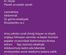 Plastik və estetik cərrah – Tibbi xidmətlər – ucuztap.az