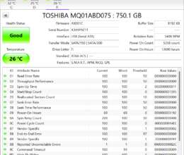 Toshiba HDD MQ01ABD 750GB