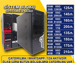 Sistem Bloku G31/Core 2 Quad/2-4GB Ram/SSD