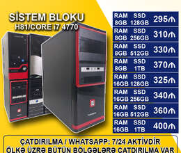 Sistem Bloku H81 DDR3/Core i7 4770/8-16GB Ram/SSD