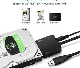 USB 3.0 to SATA 2.5 3.5 HDD,SDD Cable 12V adapter