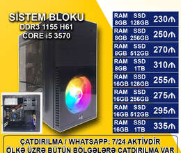 Sistem Bloku AeroCool DDR3 1155 H61/Core i5 3570/8-16GB Ram/SSD