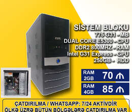 Sistem Bloku G31/Dual Core/2-4GB Ram/250GB HDD