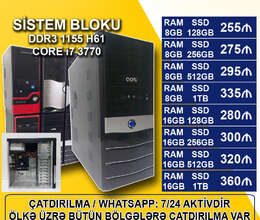 Sistem Bloku DDR3 1155 H61/Core i7 3770/8-16GB Ram/SSD