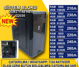 Sistem Bloku DDR3 1155 H61/G2030/4-8GB Ram/SSD