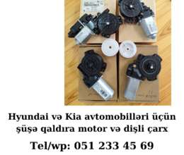 Hyundai və Kia avtomobilləri üçün şüşə qaldıra motor və dişli çarx  