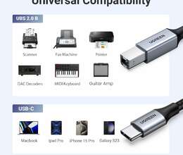 Ugreen USB-C to Print kabeli