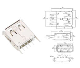 Standard USB-A Vertical Connectors