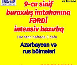 9-cu sinif buraxılış imtahanlarına fərdi intensiv hazırlıq 