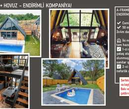 50 m² A-Frame ev + 3x4m daşınan hovuz.