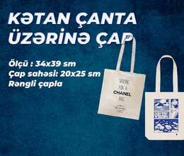 Kətan çanta üzərinə çap