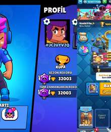 Yıldız shelly 2018 32k Brawl stars + 9k 56 seviye clash royale hesabı 