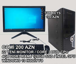 Masaüstü Kompüter Qori DDR3/Core 2 Duo E7500/4GB Ram/120GB SSD