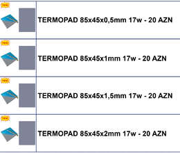 Termopadlar 85x45 0,5/1/1,5/2mm 17w