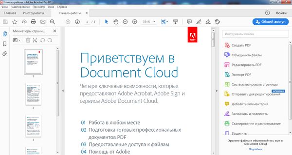 "Adobe Acrobat Pro DC" Proqramı