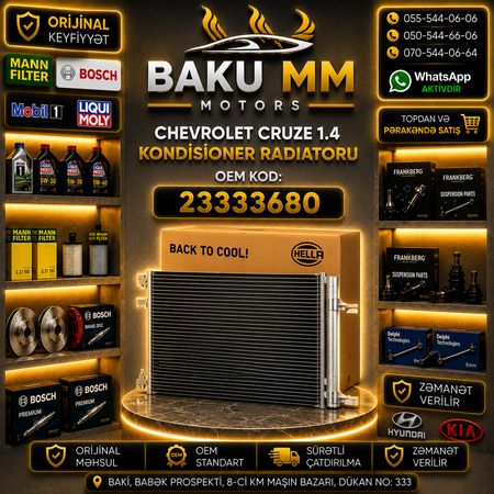 Chevrolet Cruze Kondisioner Radiatoru 1.4 Turbo - Yeni / 23333680 – Bakı – ucuztap.az