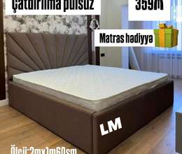 Taxt ikinəfərlik yataq 