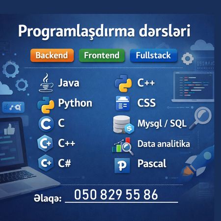 Süni Intellekt Mobiloqrafiya Python Java Programlaşdırma Kursu – Hazırlıq kursları – ucuztap.az