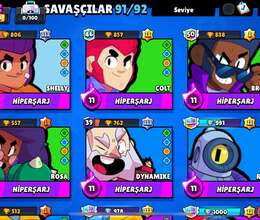 55k hesab 135+ skin 40+ 11 səviyyə karakter 92/93