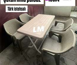 Plastik stol stul dəsti 