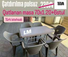 Plastik stol stul dəsti 
