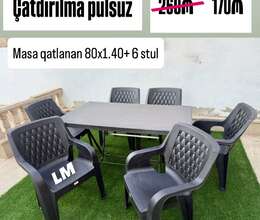 Plastik stol stul dəsti 
