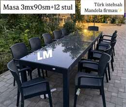 Plastik stol stul dəsti 